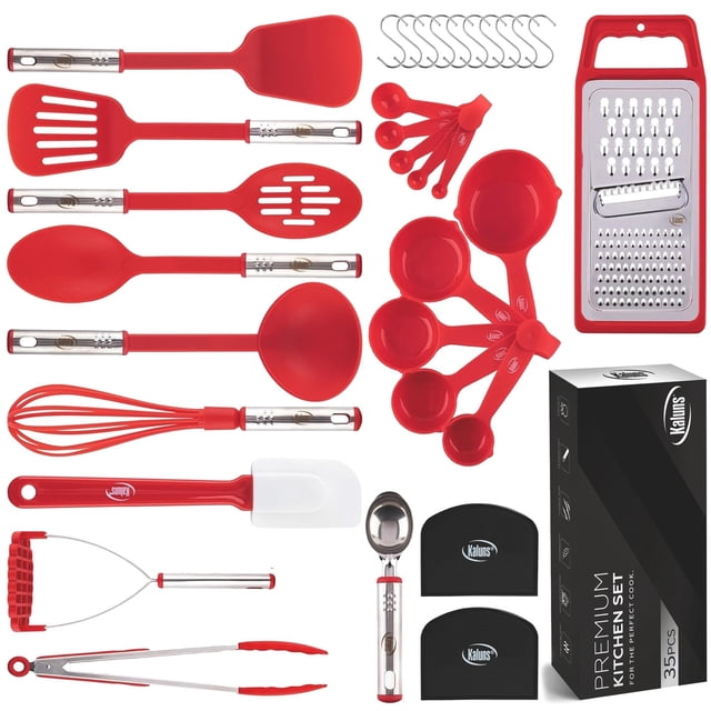 Set de utensilios de cocina Kaluns 35 piezas nylon y acero inoxidable