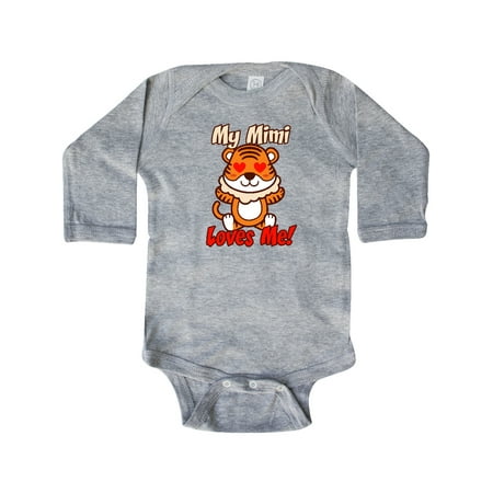 

Inktastic My Mimi Loves Me Tiger Gift Baby Boy or Baby Girl Long Sleeve Bodysuit