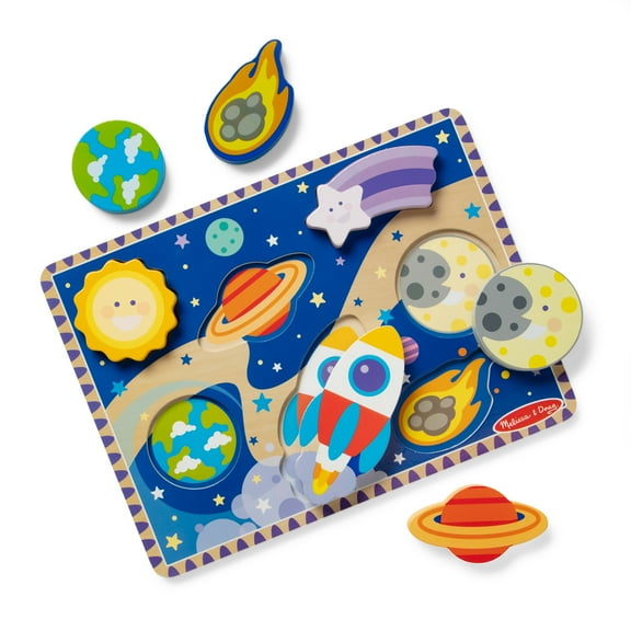 Melissa & Doug Space Wooden Chunky Learning Puzzle - 7 Pieces
 - FSC Certified