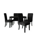 thumbnail image 3 of Home Design Guymon 5-Piece Dining Set with 1 Rectangular Table and 4 Slat-Back Cushioned Chairs, Black/Black, Modern Style, Space-Saving, 3 of 5