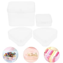 LOLIPPYY 4Pcs Portable Plastic Makeup Sponge Case White Compact Powder Puff Container