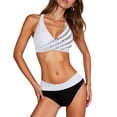 thumbnail image 5 of Women's Bikini Set Printed Two Piece Sexy Swimsuit with Removable Bra Pads No Underwire Tie Side for Beach Vacation,White,XL, 5 of 5