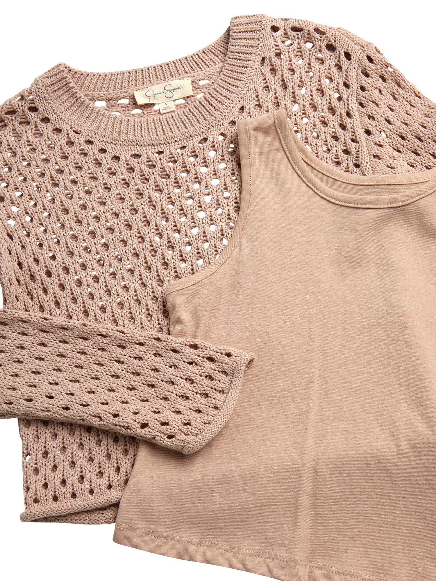 Jessica Simpson Girls' Sweater and Tank Top Set, 2-Piece, Sizes 4-6X