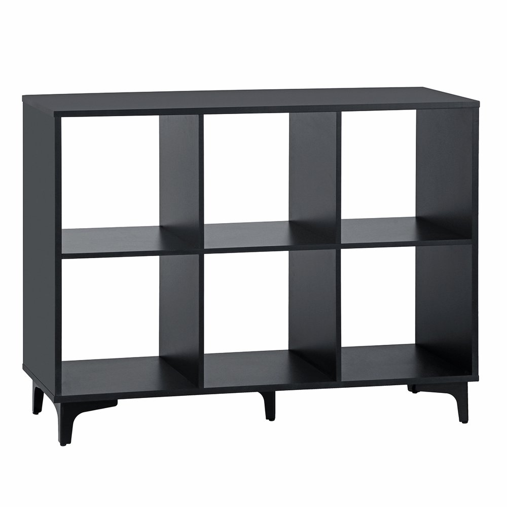 Insma Wooden 6 Cube Storage Organizer with Metal Base Bookcase