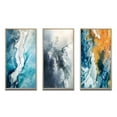 thumbnail image 2 of Designart "Arctic Glacier Landscape Aerial Perspective I" Glacier Framed Wall Art Set Of 3 - Blue Country Frame Gallery Wall Set For Home Decor, 2 of 6