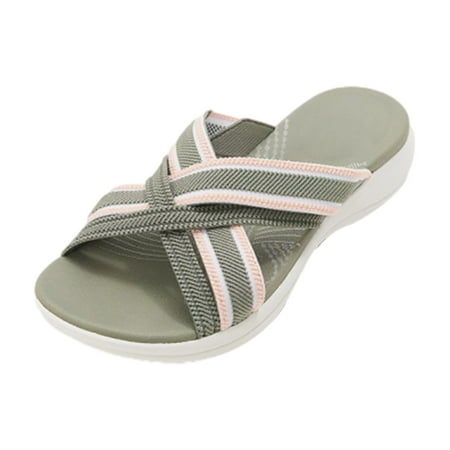 

MEGAWHEELS Women s Slip on Slides Sandals Comfy Cross Slide Sandals Shoes