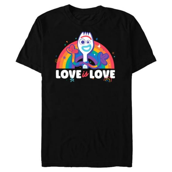 Disney & Pixar’s Toy Story Forky Love for All Rainbow Pride - Short Sleeve Blended T-Shirt for Adults - Customized-Black
