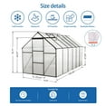 thumbnail image 5 of 6x8 FT Polycarbonate Greenhouse Raised Base And Anchor Aluminum Heavy Duty Walk-in Greenhouses For Outdoor Backyard In All Season,Black 6*12FT, 5 of 10