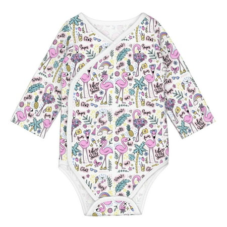 

Coaee Summer with Flamingo for Soft Cotton Baby Long-Sleeve Bodysuit Girls Boys Bodysuit Romper