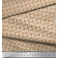 thumbnail image 3 of Soimoi Brown polyester Crepe Fabric Gingham Check Printed Craft Fabric by the Yard 42 Inch Wide, 3 of 3