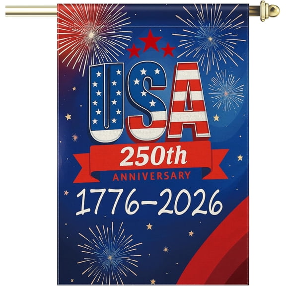 KUNPENG 250 Anniversary USA Garden Flag, 250th Anniversary America Flag 1776-2026 Commemorative Patriotic 250 Year Banner 4th of July Yard Sign Double-Sided Waterproof Garden Flag 12x18 Inch