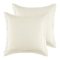 Levtex Home - Reede Muslin Cream Euro Shams Set of 2 - Muslin - Cream - Two Euro Sham (26 x 26in.)- Cotton