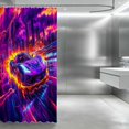 thumbnail image 3 of Erosebridal Sports Car Shower Curtain 72Wx84L, Neon Speed Bathroom Shower Curtain, Purple Pink, 3 of 5