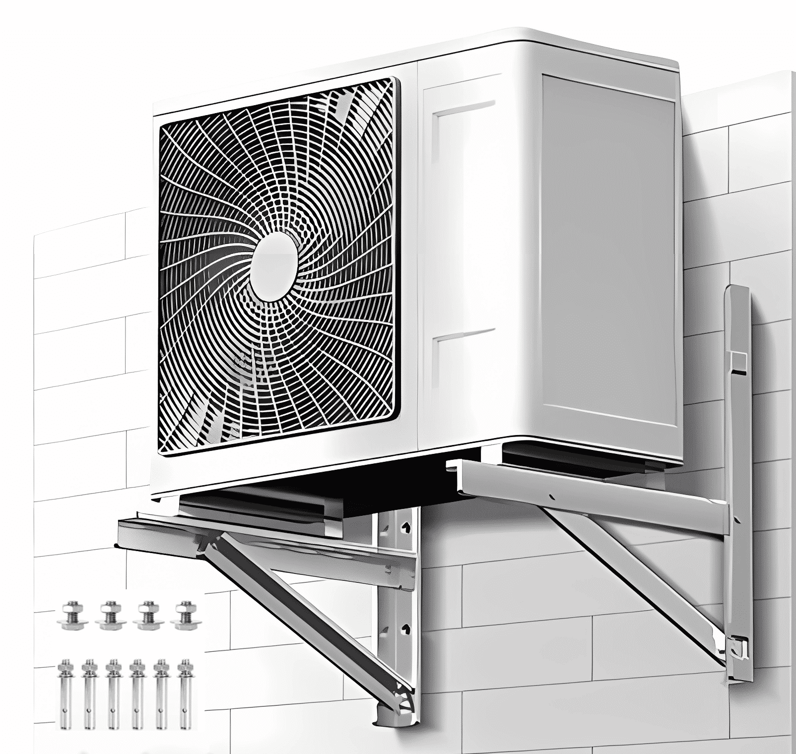 Wall Mount AC Brackets For Mini Split Condenser 9000-18000BTU – Heavy Duty Steel