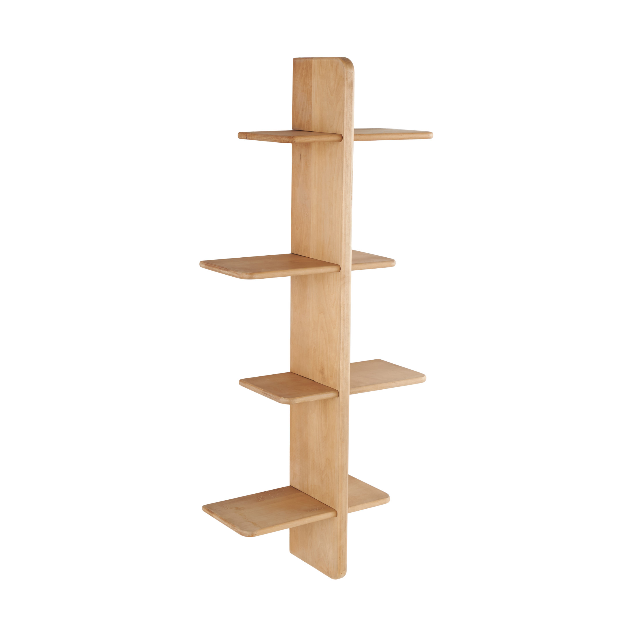 DecMode 15" x 8" Handmade 8-Tier Light Brown Wall Shelf