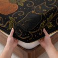 thumbnail image 3 of King Size Fitted Sheet Set - Halloween 3 Piece Bedding Sets 16" Deep Pocket Fitted Sheet with 2 Pillowcases, Fall Orange Pumpkin Cats Moonlight Rustic Black Brushed Microfiber Hotel Luxury Bed Sheets, 3 of 9