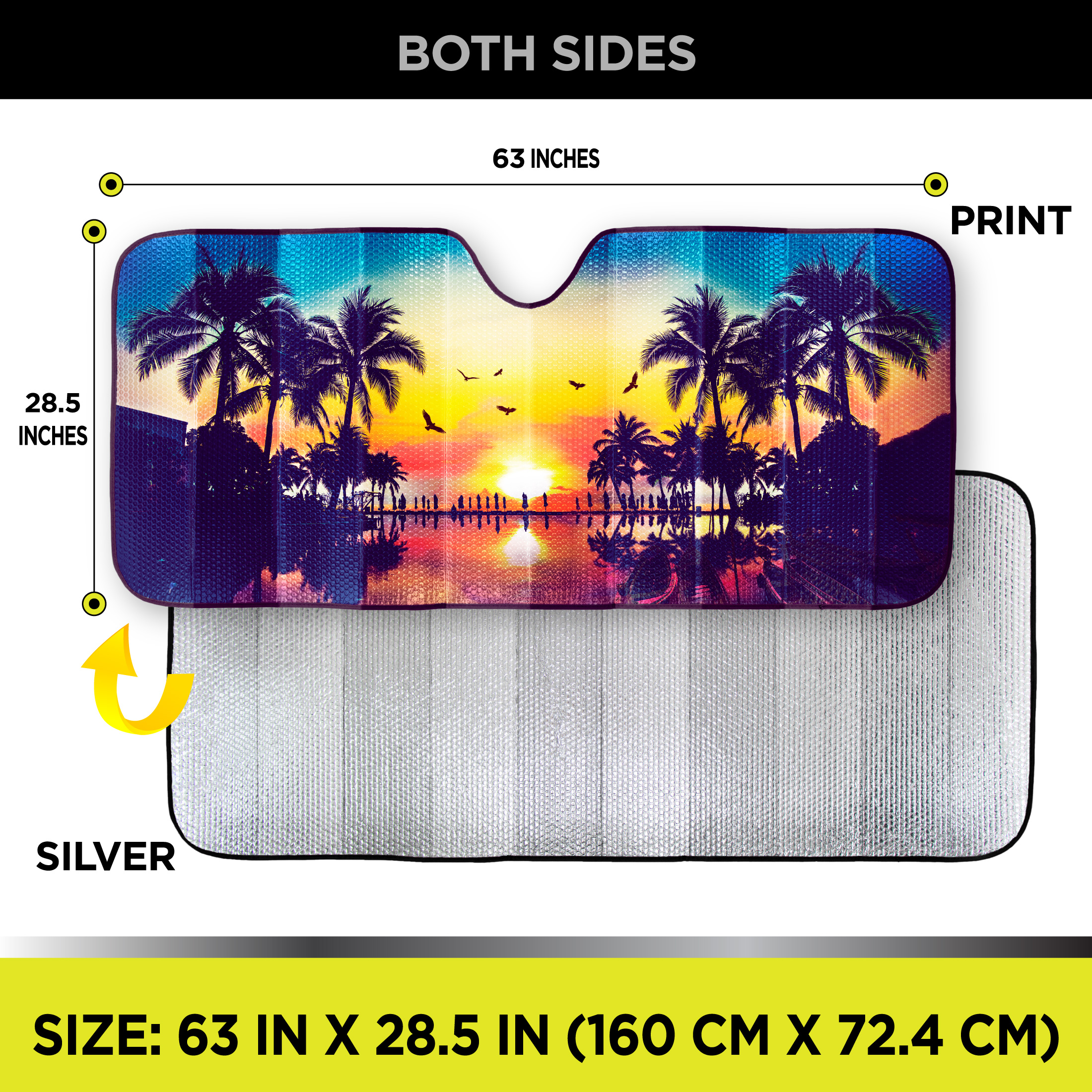 Auto Drive Tropical Accordion Sunshade, 63" x 28.5" photo 3
