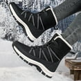 thumbnail image 5 of XIMIN Men's Winter Snow Boots Lace Up Mid Calf Warm Waterproof Outdoor Shoes Thick Rubber Sole Non-Slip Hiking Boots Velvet Hiking Comfortable Fashion Ankle Boots, 5 of 8
