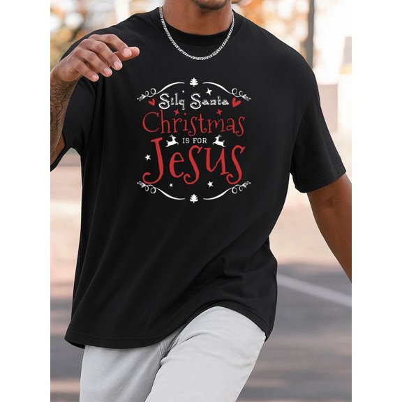 Christmas Jesus T-Shirt comfort colors tshirt cotton tshirts for men 3xl local warehouse elegant black Comfortable loose and fashionable T-shirt, spring and summer men's clothing Comfortable activew
