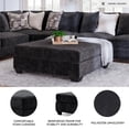 thumbnail image 4 of Signature Design by Ashley Lavernett Oversized Fabric Accent Ottoman in Charcoal, 4 of 11