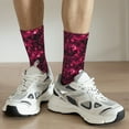 thumbnail image 6 of Rateoe Burgundy Tie Dye for Women Casual Calf Socks - Cute Crew Socks - Thin Soft Above Ankle Socks Size 5-11, 6 of 6