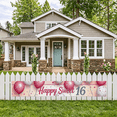 thumbnail image 6 of Pink and White Balloon Themed Happy Sweet 16 Backdrop Banner Party Decor Background for Sweet 16 Celebrations Birthday Party Photography Props Decors, 6 of 7