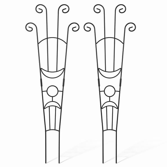 2 pack 32.6 inch Metal Plant Trellis, Black Garden Support for Climbing Vine Flowers Potted Indoor Outdoor