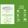thumbnail image 3 of 350 Pack Paper Plates 7 inch 100% Compostable, Heavy-Duty Disposable Paper Plates Bagasse Natural Biodegradable Eco-Friendly Sugarcane(White), 3 of 7