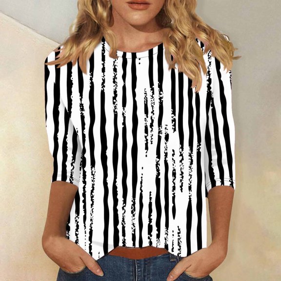 Womens 3/4 Sleeve T Shirts V Neck Womens Summer Shirts Summer Dressy Blouses for Teens Spring Graphic Print T Shirts for Women my orders