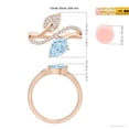 thumbnail image 5 of ANGARA Natural Aquamarine and Diamond Bypass Ring with Leaf Motif in 14K Rose Gold for Women (Size-8x6mm) | March Birthstone, Birthday, Anniversary, Jewelry Gift for Women | Natural Aquamarine Ring, 5 of 9