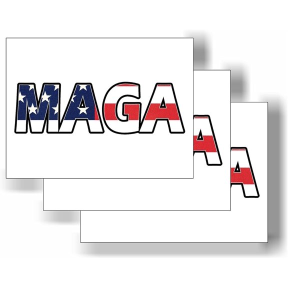 3 Pack Eco Trump MAGA Flag Bumper Magnet 4 in x 3 in