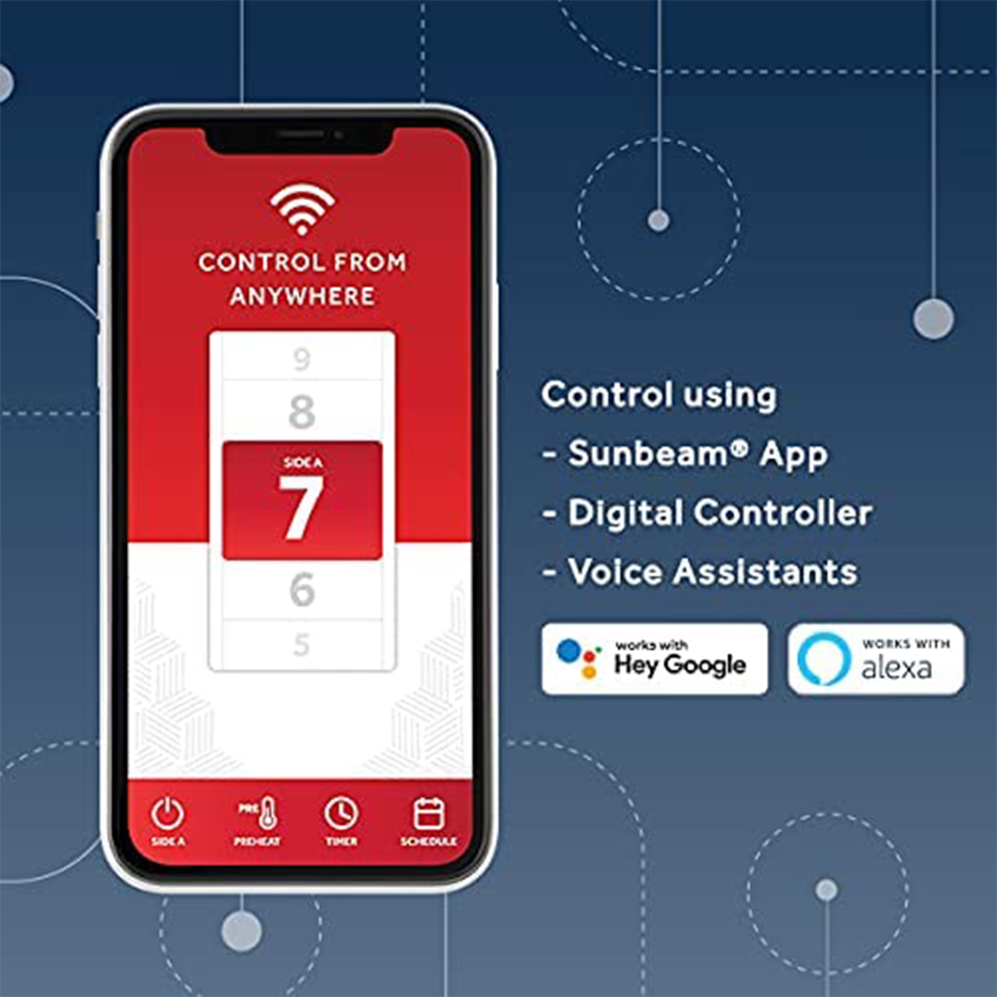 Sunbeam 2143664 Electric Mattress Pad with Wi-Fi Connection - King Size |  Walmart Canada