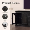 thumbnail image 5 of Lacoo 63'' Vintage-Style TV Stand for TVs Up to 70'' with LED Lights, Entertainment Center with Storage Cabinets and Drawers for Living Room, Black, 5 of 7