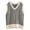 90# Khaki, variant on Women Houndstooth Pattern Knit Sweater Vest Sleeveless Loose V-Neck 90s Waistcoat Pullover Knitwear Top Beige M