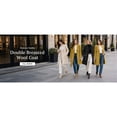 thumbnail image 3 of Women's Mid Long Pea Coat Double Breasted Winter Outerwear Warm Overcoat, 3 of 7
