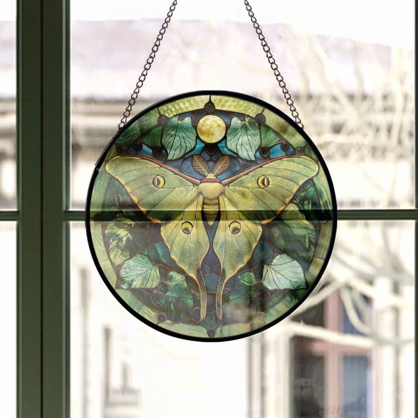 Luna Moth: Stained Glass-Style Christmas Ornament - Made With Real Glass, Stained Glass Ornament 2025, Holiday Decoration, Seasonal Keepsake Gift, Unique Collectible, Window
