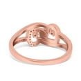 thumbnail image 3 of Rose Tone, Simulated Cubic Zirconia Size-5 Double Heart Promise Ring 925 Sterling Silver, 3 of 7