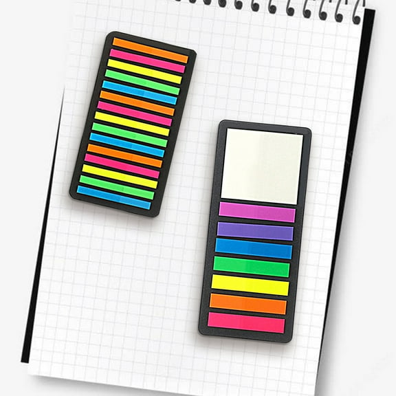 opvise 1 Set Sticky Labels Self Adhesive Waterproof PVC Fluorescent Arrow Flag Tabs Colored Sticky Notes A