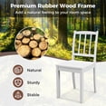 thumbnail image 5 of Giantex Dining Chair Set of 2, Kitchen Side Chairs w/Slatted Backrest, Armless Dinette Chairs, White, 5 of 9