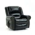 thumbnail image 4 of Miekor Furniture Power Lift Recliner Chair Heat Massage Dual Motor Infinite Position Up to 350 LBS, Genuine Leather, Heavy Duty Motion Mechanism with USB Ports, Black 00015, 4 of 9