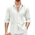 thumbnail image 2 of Thrilos Long Sleeve Mens Dress Shirts Business Button Up Shirts Stretch Wrinkle Free Shirt Jacquard Work Tops, 2 of 9