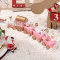 thumbnail image 3 of MasteelfCA NUOBESTY 4-section Small Train Toy Christmas Theme Wooden Train Desktop Mini Train, 3 of 7