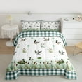 thumbnail image 2 of Feelyou Rustic Farmhouse Duck Bedding Comforter Set, Cartoon Wildlife Twin Comforter Sets, Green Retro Plaid Reversible Bedding Set, Breathable Home Decor, 2-Piece, 2 of 8