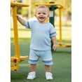 thumbnail image 5 of Loicainy Baby Toddler Boy Summer Outfits 6 12 18 24 Months 2T 3T 4T Short Sleeve Contrast Color T-Shirt + Shorts Set Clothes, 5 of 9
