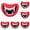 Red 6PCS, variant on Graspable Squeaky Dog Toy Suitable For Aggressive Chewers Red Lipped Dog Teething, 2.36x3.14 inch, Red 1PCS