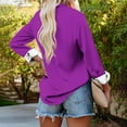 thumbnail image 5 of Snoarin Button-Up Shirts for Women Ladies Casual Fashion Loose Temperament Long Sleeve Solid Color V-neck Top S-3XL, 5 of 6
