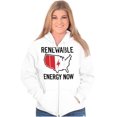 thumbnail image 4 of USA Renewable Energy Climate Change Unisex Fleece Graphic Zip Up Hoodie Brisco Brands 3X, 4 of 5