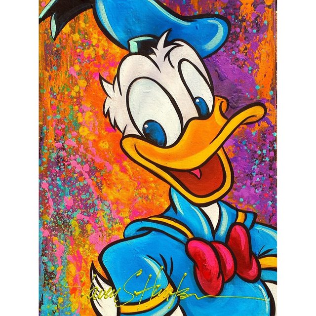 Cuadros Decorativos Pintura de diamante redondo completo DIY, arte hecho a mano con diamantes de imitación de dibujos animados de Pato Donald Sywqhk Nuevos Originales