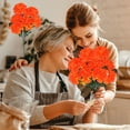 thumbnail image 6 of Hvmvliv Artificial Flowers Mother'S Day Carnation Simulation Bouquet Floral Arrangement Living Room Decoration Dining Table Decoration Fake Flowers Orange, 6 of 6