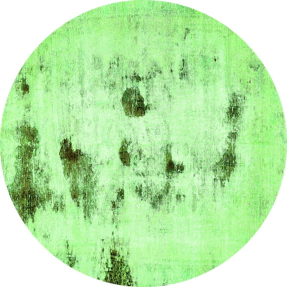 Ahgly Company Indoor Round Solid Green Modern Area Rugs, 7' Round